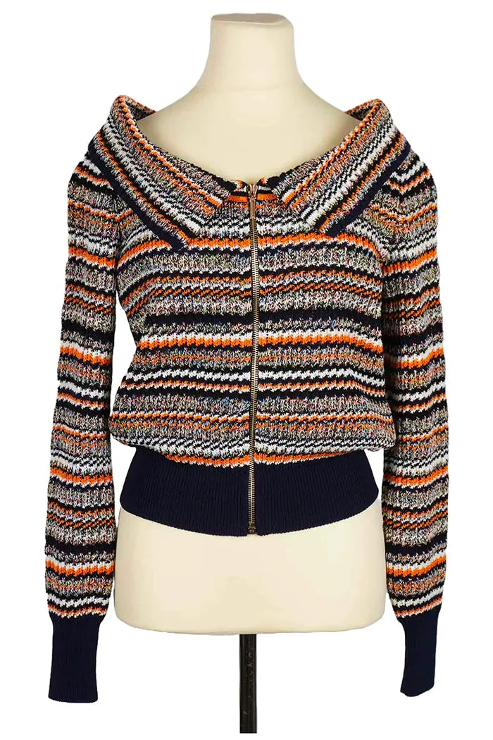 Strickjacke Chanel Maille multicolor, Vorderansicht, gebraucht