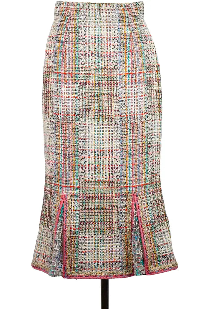 Jupe Chanel Tweed Multicolore, vue de dos, d'occasion