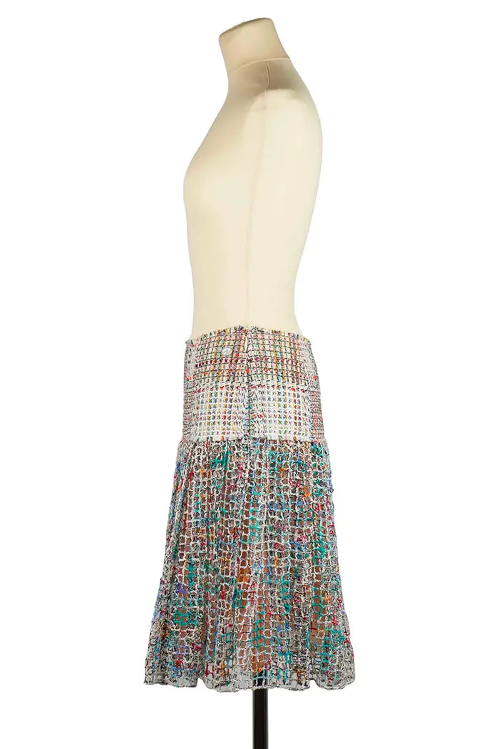 Kurzes Rock in Tweed Multicolor Chanel, gebraucht, Seitenansicht