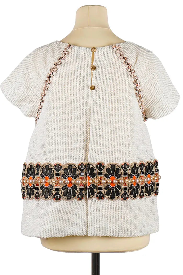 Chanel White Tweed Top by Karl Lagerfeld, artículo usado, vista posterior