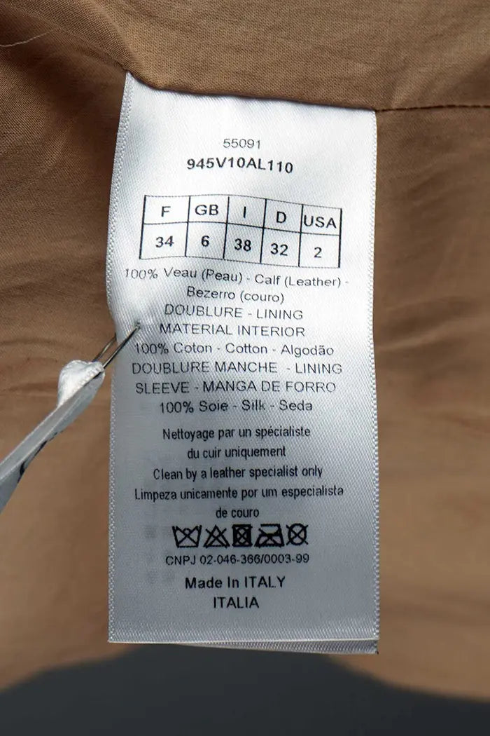 Dior "Bar Jacket" in Suede, pre-owned item, zoom on composition label