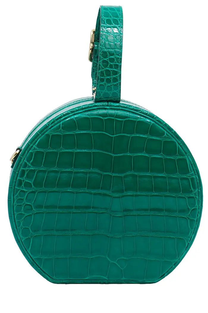 Bolso Louis Vuitton 'Petite Boite Chapeau' verde en piel dura de aligátor, artículo de segunda mano, vista trasera
