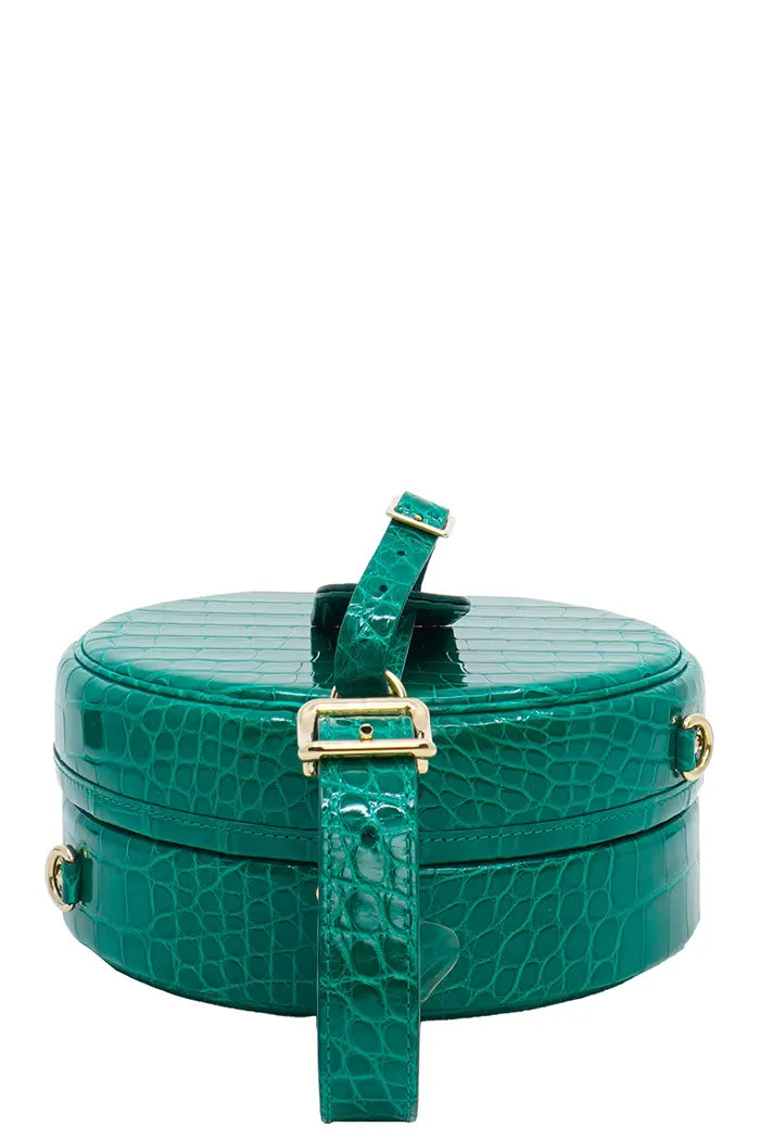 Bolso Louis Vuitton 'Petite Boite Chapeau' verde en piel dura de aligátor, artículo de segunda mano, vista superior