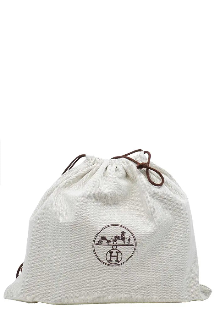Hermès Verrou Tasche aus orangefarbenem Epsom-Leder, gebraucht, Ansicht des originalen Staubbeutels