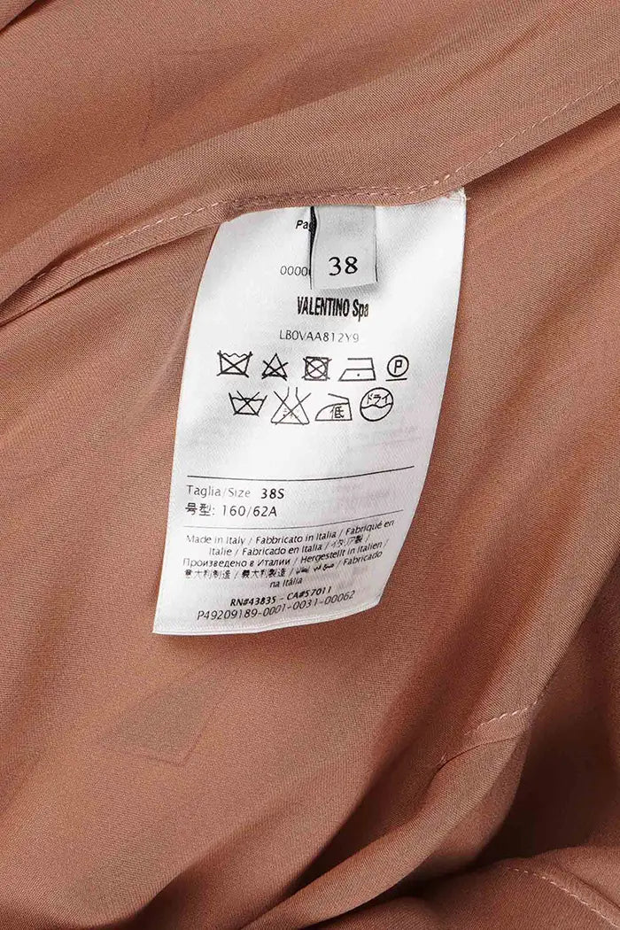 Vestido Valentino de gasa con estampado geométrico, seminuevo, zoom etiqueta Talla