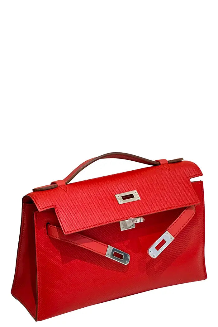 Hermes Tasche Mini Kelly Rot Casaque Preloved Sehr guter Zustand