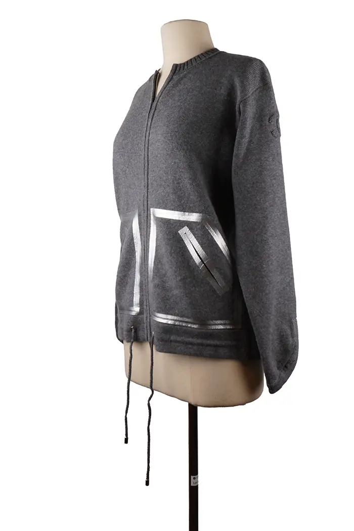 Sweater Chanel zippé Cachemire Gris Taille 36FR