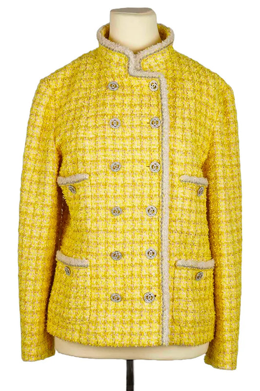 Chaqueta Chanel en Tweed Amarillo, artículo de segunda mano, vista frontal