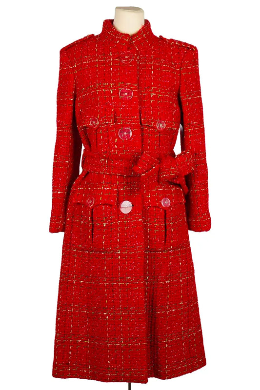 Abrigo Chanel Rouge Tweed de Karl Lagerfeld, artículo de segunda mano, vista frontal