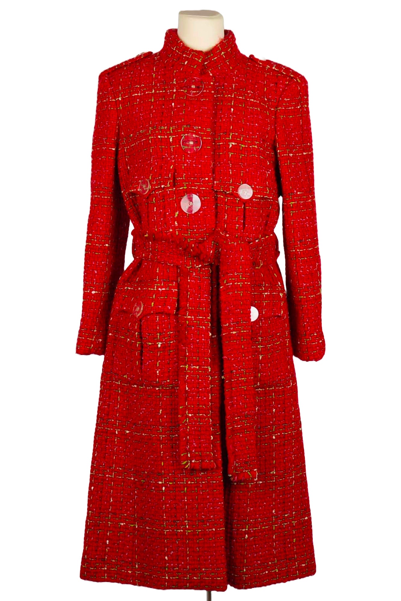 Red tweed coat from the Collection Métiers d'Art 2016/17 "Paris. Reference 1000006, Reench, preloved.