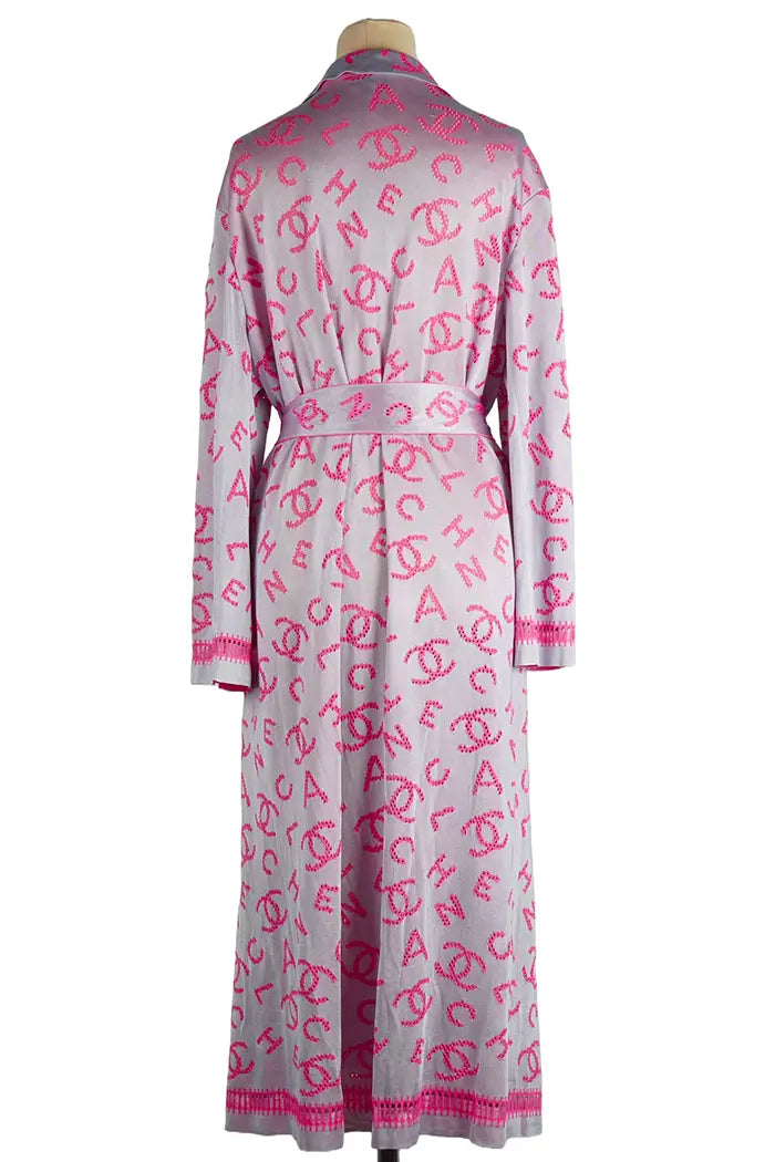 Kimono-Strickjacke Chanel rosa, Rückenansicht, gebraucht