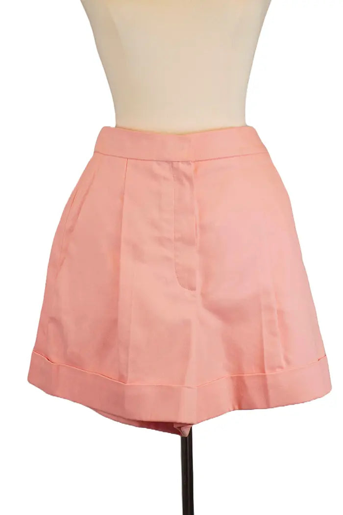 Chanel Short  algodón rosa, segunda mano, vista frontal