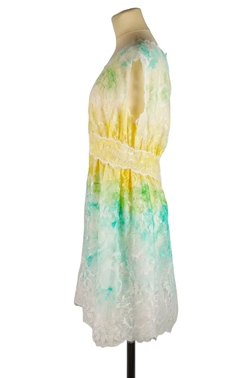 Robe Chanel Dentelle Multicolore, vue de côté, d'occasion