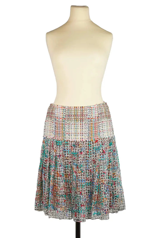Falda courte en Tweed Multicolore Chanel, de segunda mano, vista frontal