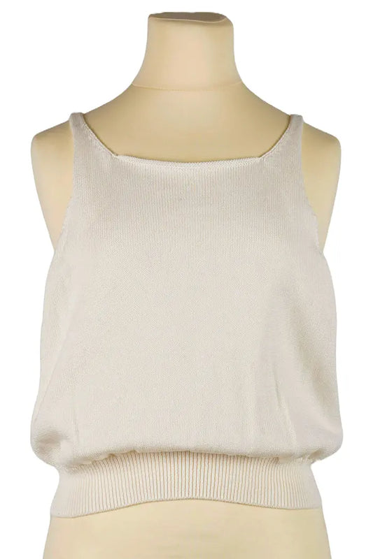Camiseta de tirantes de algodón blanco Chanel , artículo de segunda mano, vista delantera