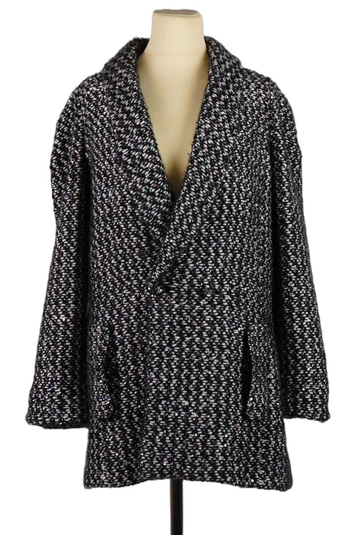 Chanel Black Tweed Short Coat, artículo de segunda mano, vista delantera