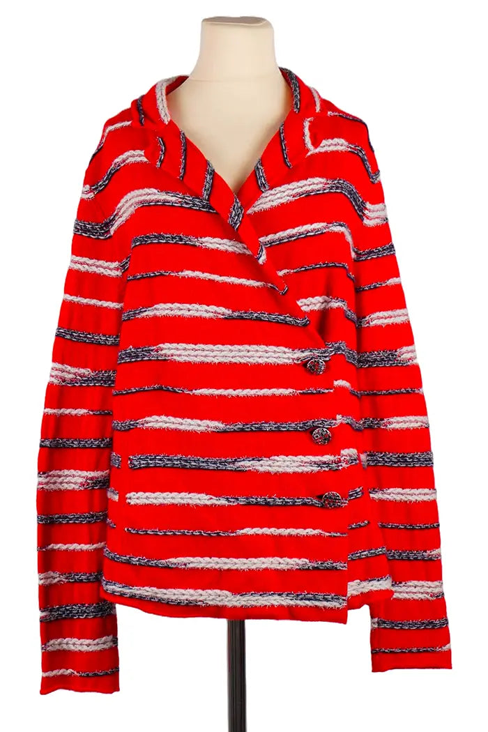 Zweifarbige Jacke von Chanel, gebrauchter Artikel, Vorderansicht