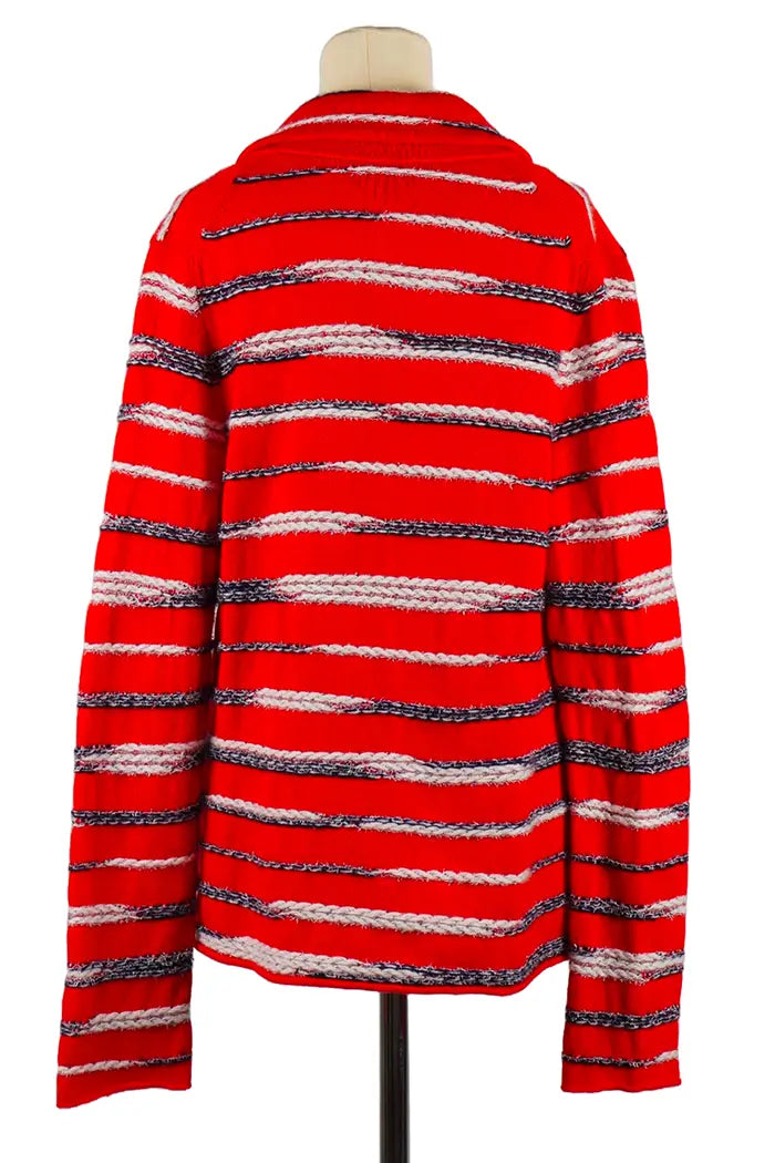 Zweifarbige Jacke von Chanel, gebrauchter Artikel, Rückenansicht