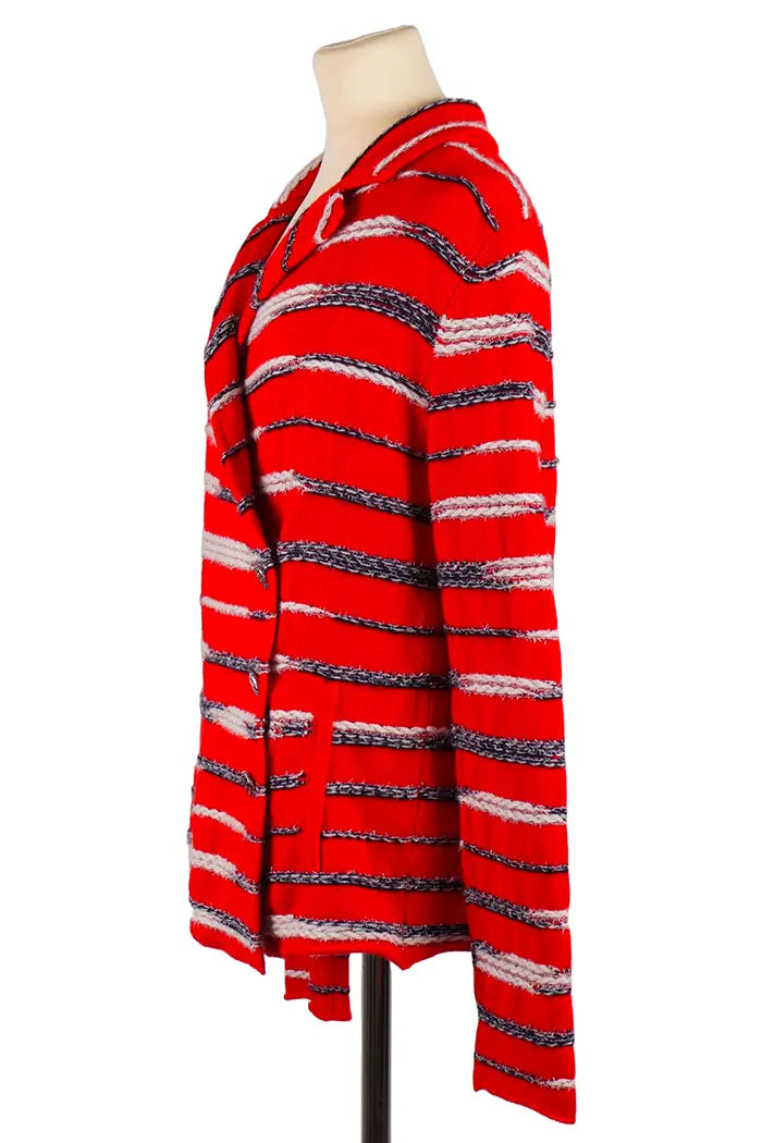 Zweifarbige Jacke von Chanel, gebrauchter Artikel, 3/4-Ansicht