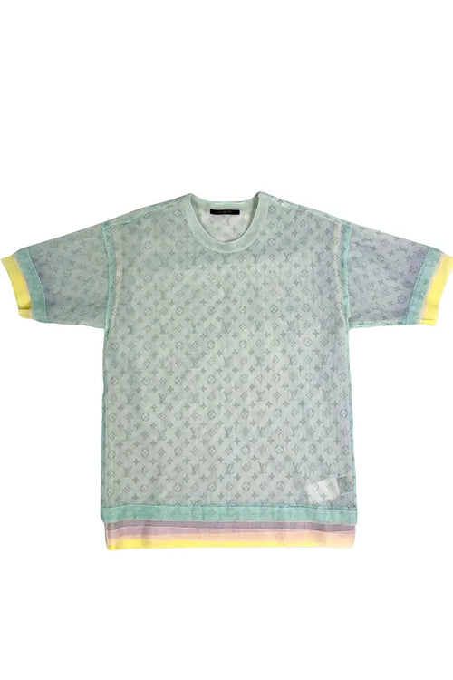 Louis Vuitton Tulle Bleu T-shirt with Monogram motif, pre-owned item, front view