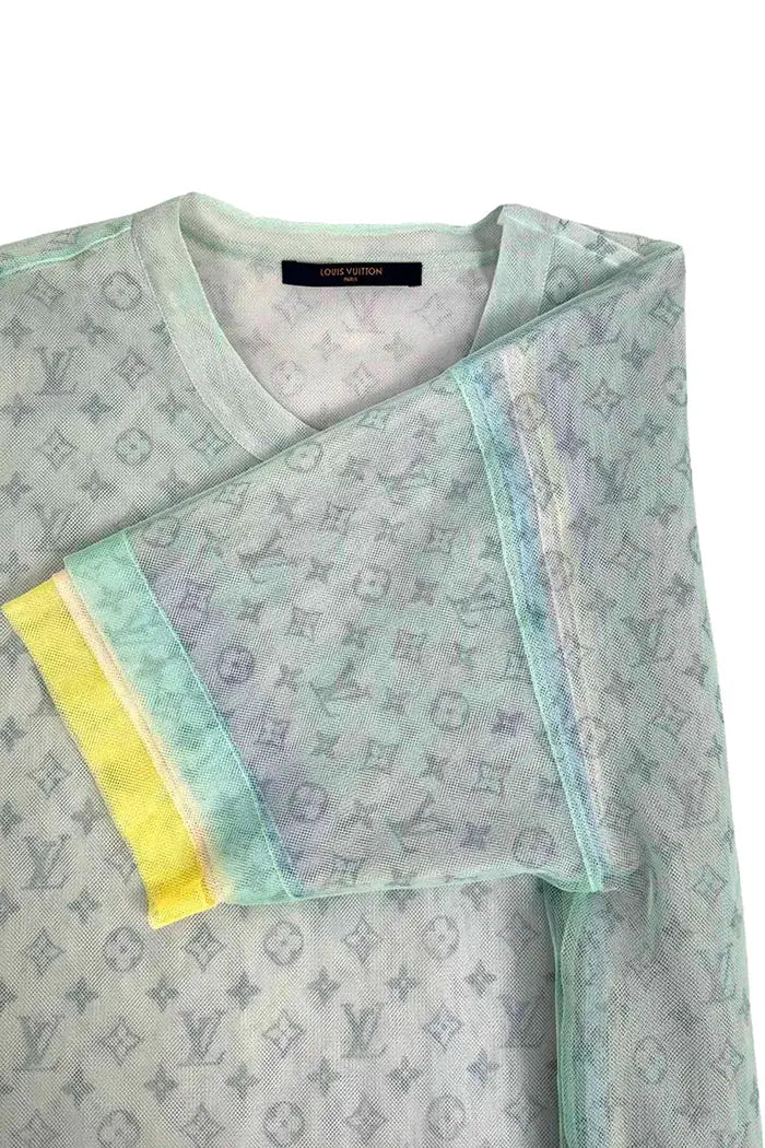 Camiseta Louis Vuitton Tulle Bleu con motivo Monogram, artículo de segunda mano, otra vista