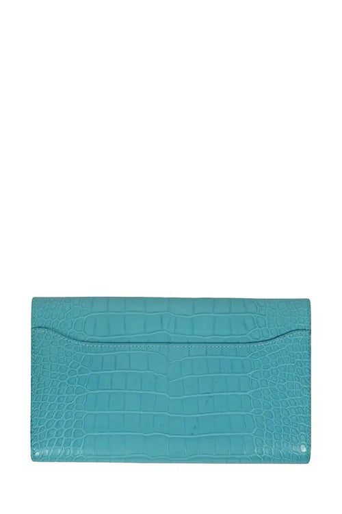 Hermes Constance Billetera de Piel de Aligátor Azul Turquesa, artículo de segunda mano, vista posterior