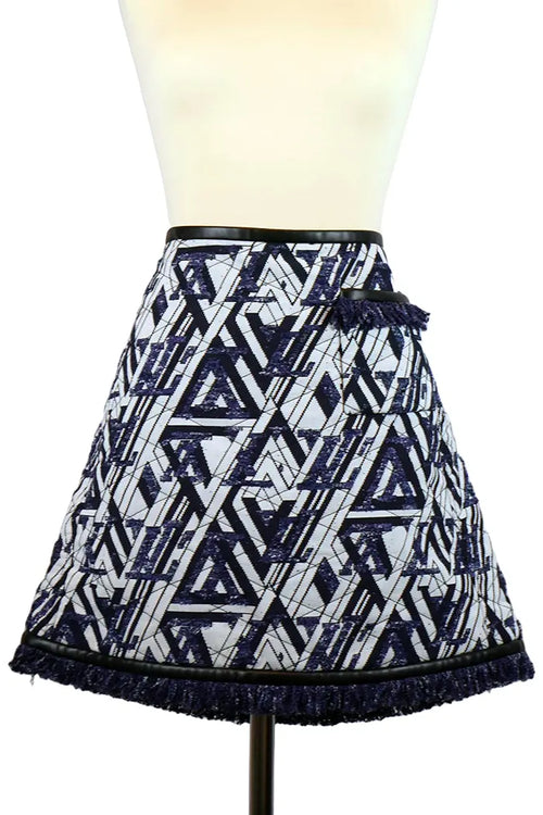 Falda Louis Vuitton de algodón blanco y negro, artículo de segunda mano, vista frontal