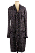 Chanel Tweed Longmantel mit Fransen — 36FR