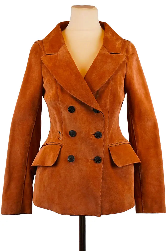 Chaqueta Dior "Bar Jacket" en ante, artículo de segunda mano, vista frontal