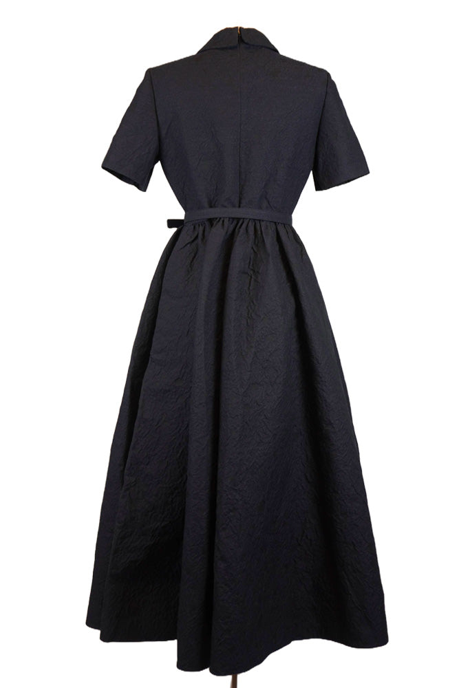 Vestido New Look Dior azul marino, artículo de segunda mano, vista trasera con cinturón