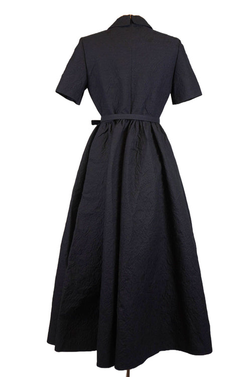 New Look navy blue Dior dress, pre-owned item, back view with belt