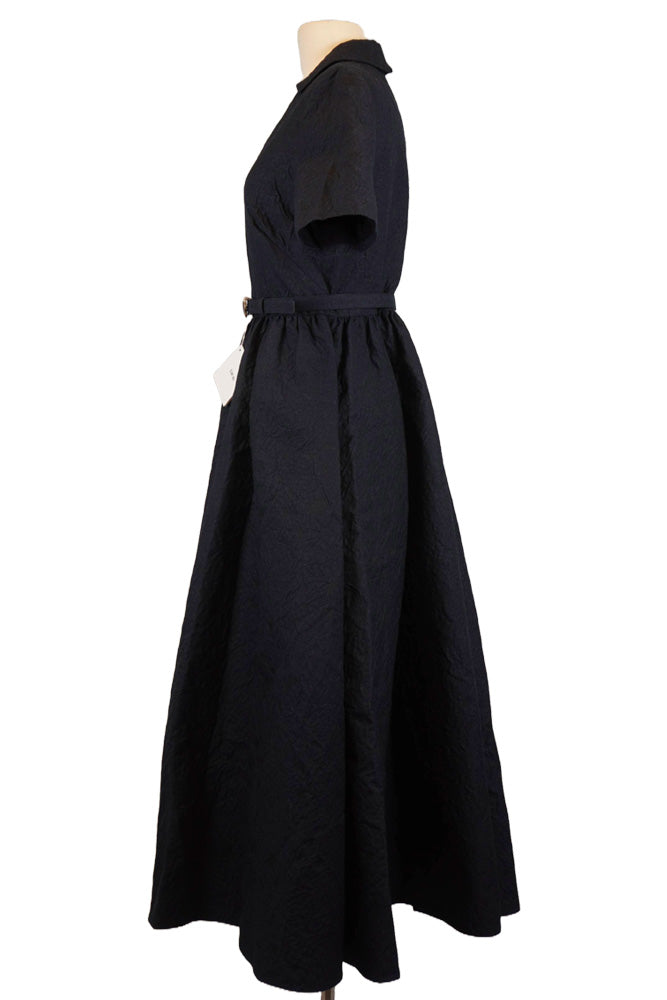 Side view of a navy blue Christian Dior dress. Reference 1000069. Reench preloved.