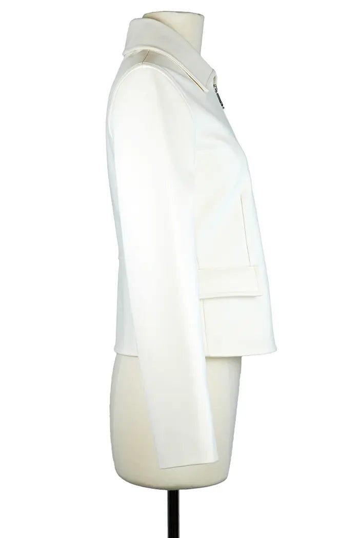 Hermes Micro Zipped Jersey Chaqueta Milano Ecru, artículo de segunda mano, vista lateral derecha