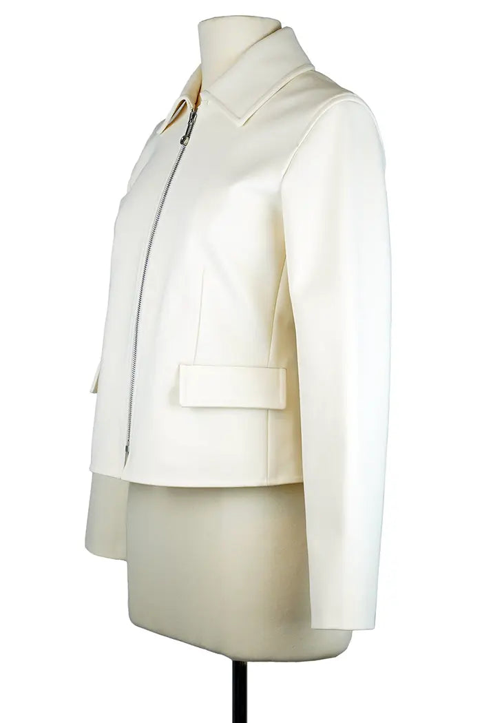 Hermes Micro Zip Jersey Chaqueta Milano Ecru, artículo de segunda mano, 3/4 vista