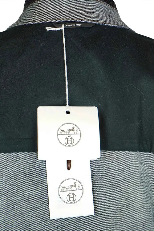 Hermès Icone au Carré Jeansjacke, gebrauchter Artikel, Zoom auf das Etikett