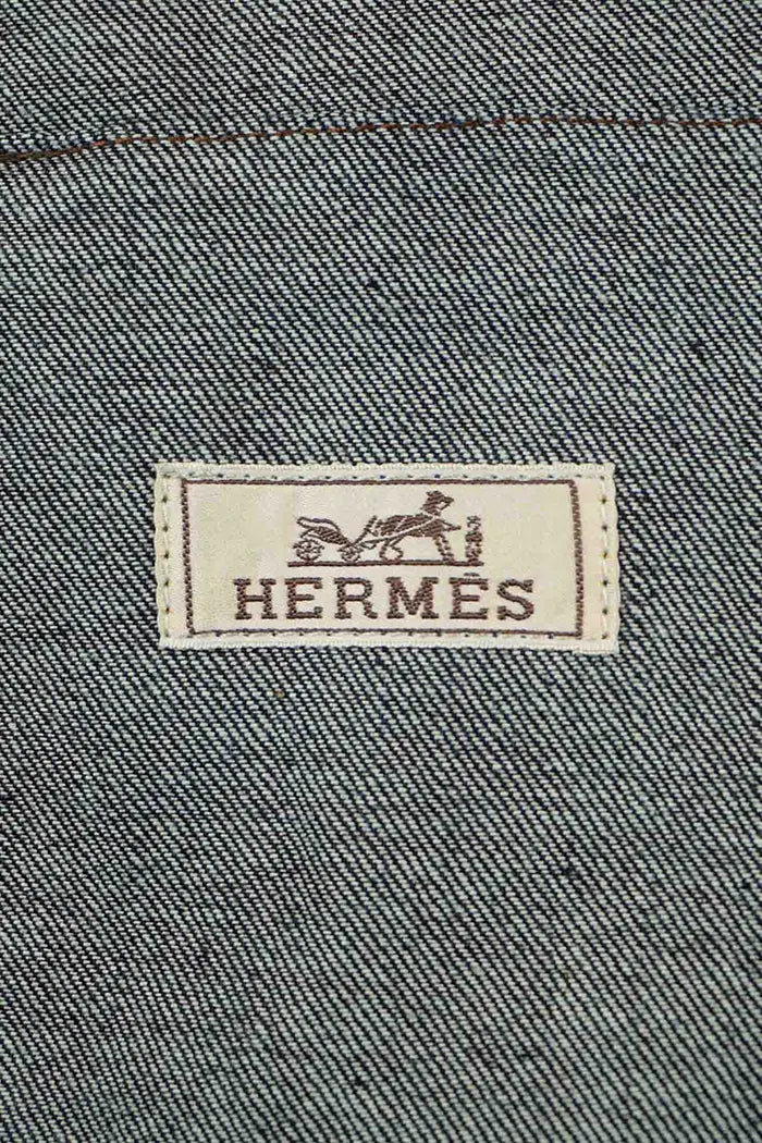 Jacke Hermès Icone au Carré aus Jeans, gebrauchter Artikel, Zoom auf das Hermès