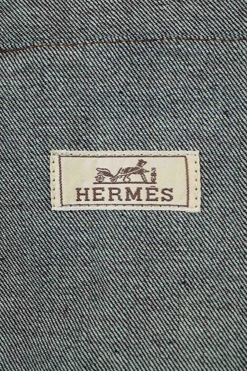 Hermès Icone au Carré Jeansjacke, gebrauchter Artikel, Zoom auf das Hermès-Label
