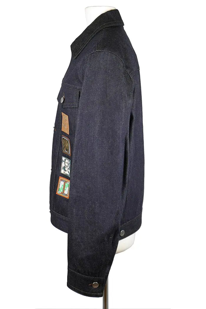 Jacke Hermès Icone au Carré aus Jeans, gebrauchter Artikel, Seitenansicht