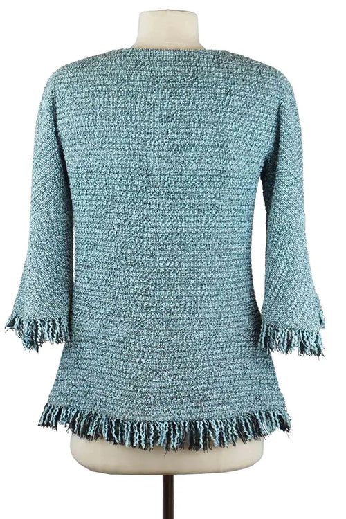 Veste Bleue en Tweed, article d'occasion, vue de dos