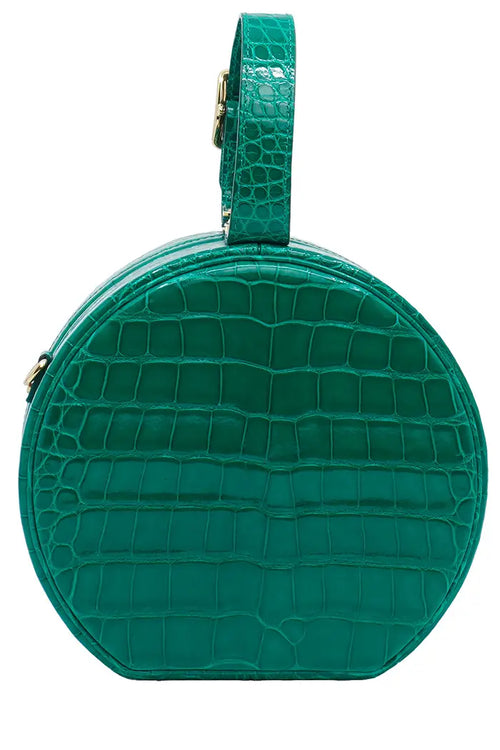 Sac Louis Vuitton 'Petite Boite Chapeau' vert en cuir d'alligator rigide, article d'occasion, vue arrière