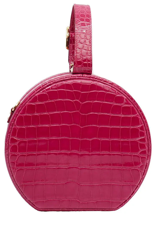 Sac Louis Vuitton 'Petite Boite Chapeau'  rose en cuir d'alligator, article d'occasion, vue de dos