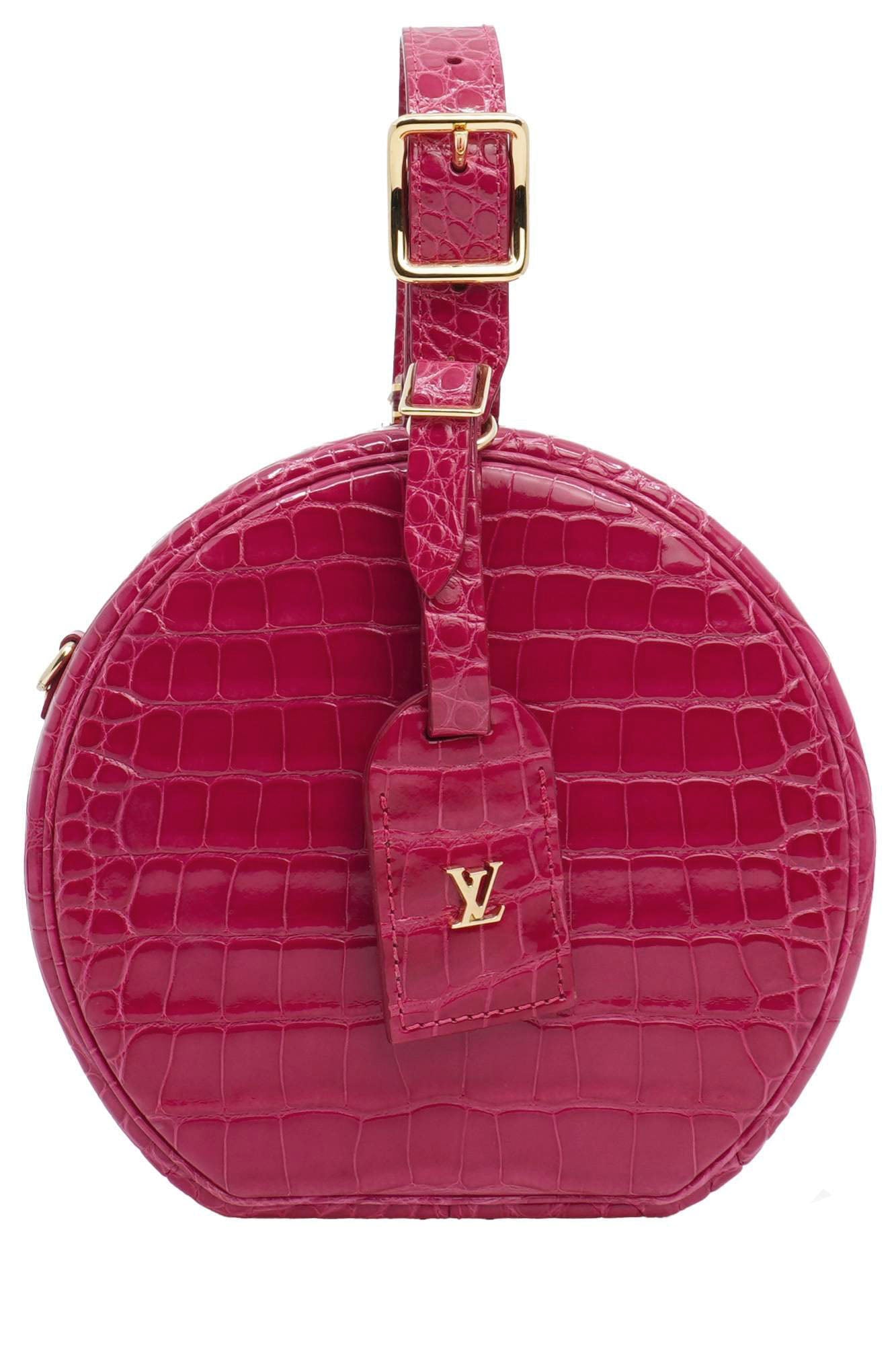 Sac Boite à Chapeau Alligator Rose