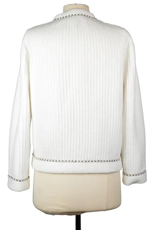 Chanel white cardigan, Fall/Winter 2022 collection, pre-owned item, back view