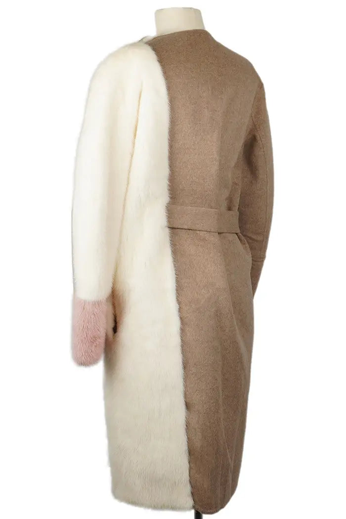 Fendi-Mantel aus Kaschmir und Nerz Größe 38IT