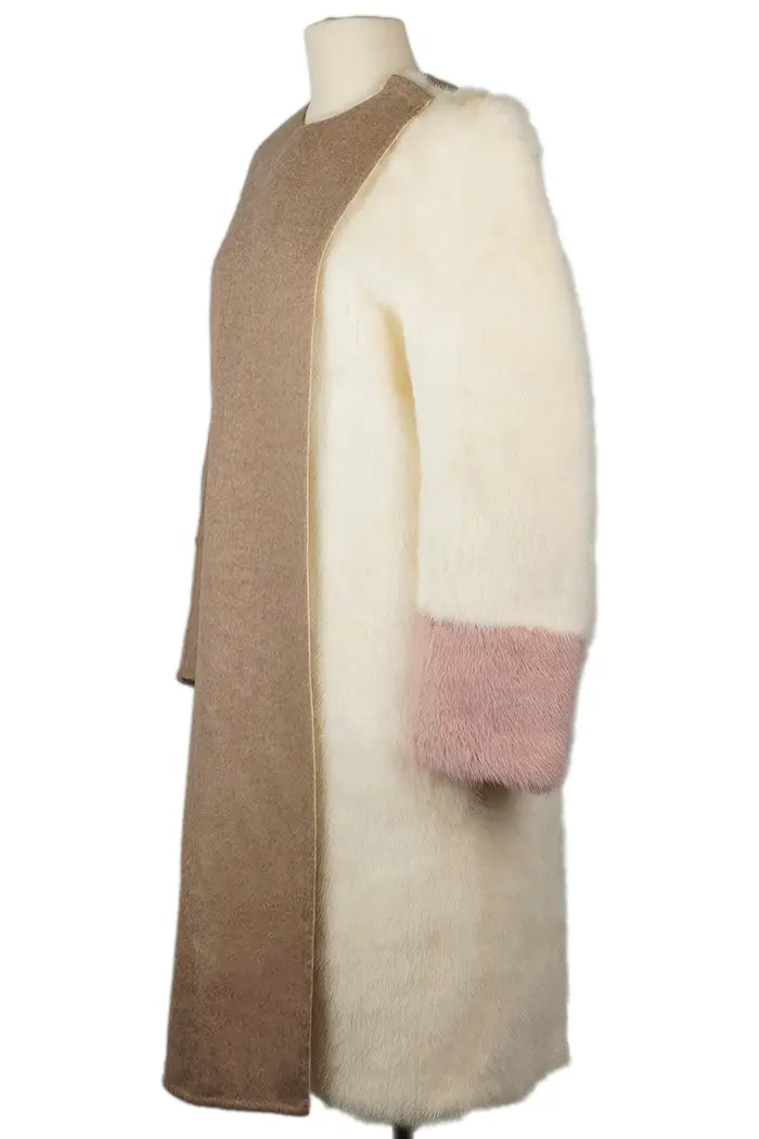 Fendi-Mantel aus Kaschmir und Nerz Größe 38IT