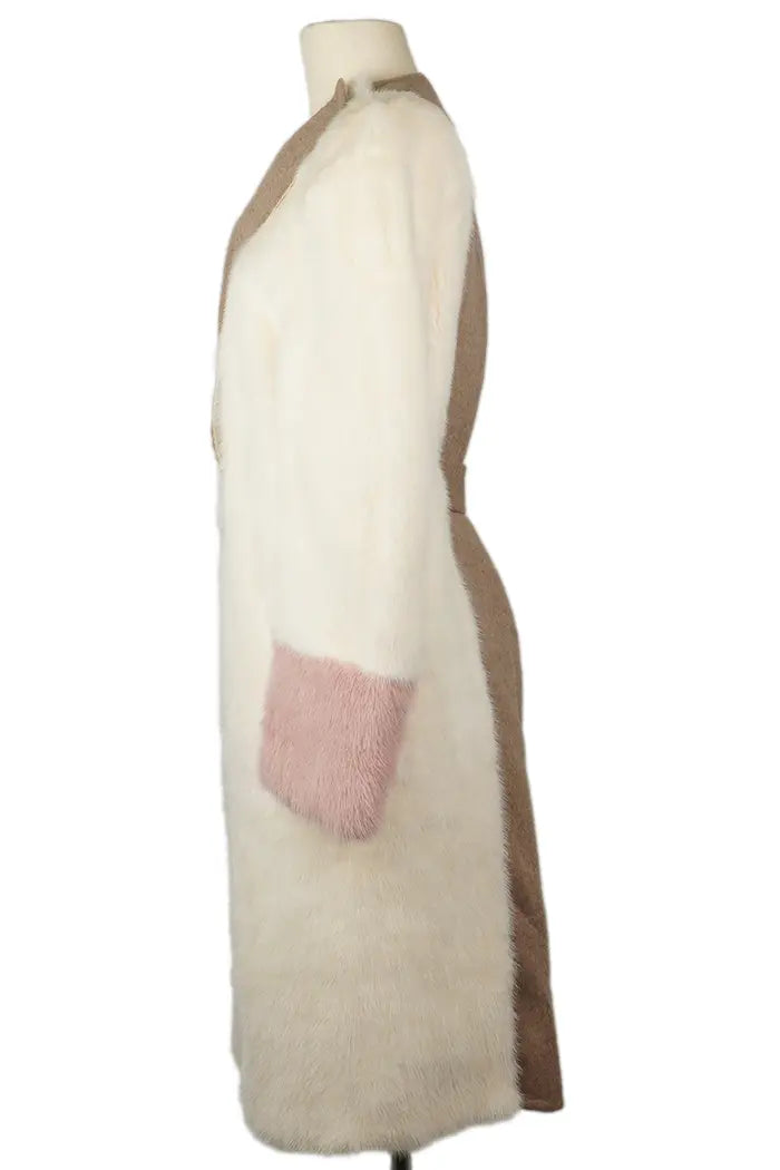 Fendi-Mantel aus Kaschmir und Nerz Größe 38IT