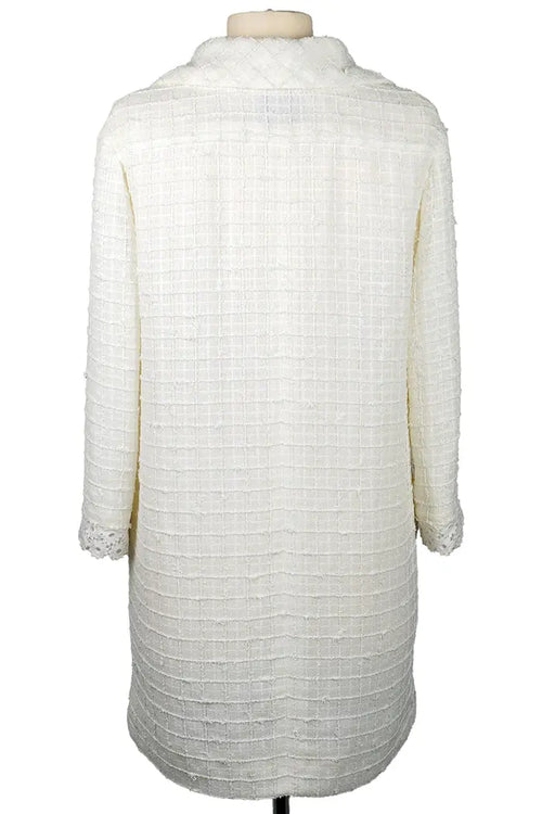 Chanel shirt-dress in tweed and white lace, Paris-Capri Resort, pre-owned item, back view