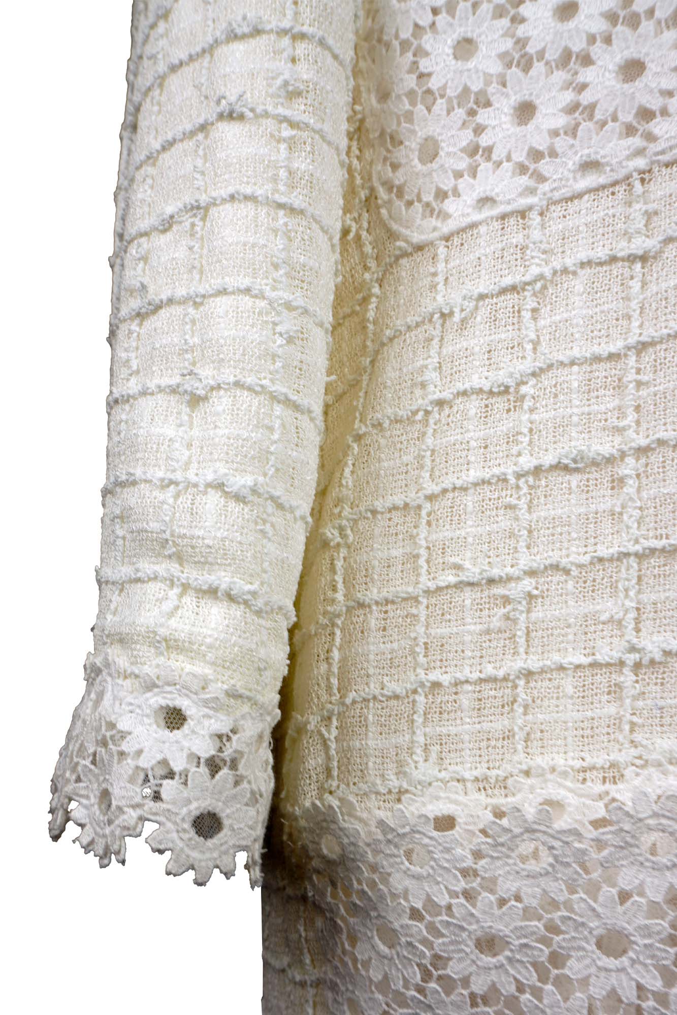 Robe Tweed & Dentelle Crème