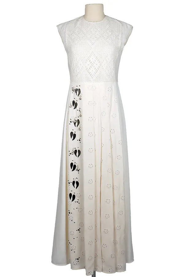 Robe mi-longue Chloé blanche, article d'occasion, vue de face