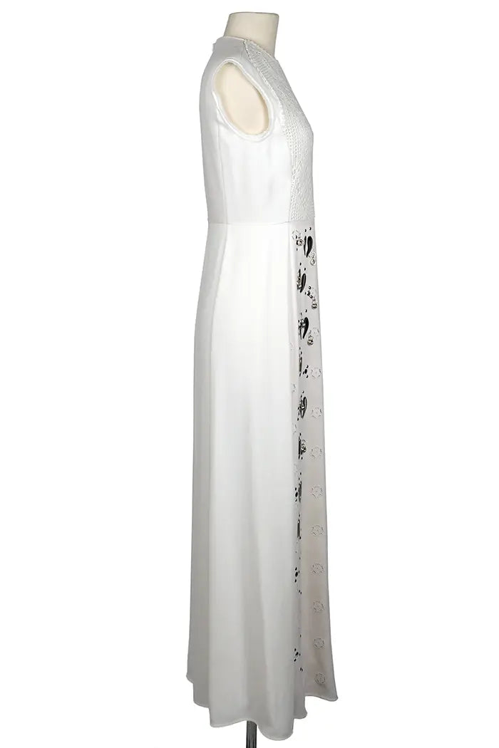Vestido  Chloé blanco de largo medio, artículo de segunda mano, vista lateral